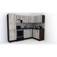 Bucatarie de Colt GENA NEW 2 DR. 140-250, Fara Corp de Cuptor, Wenge / Decor K084